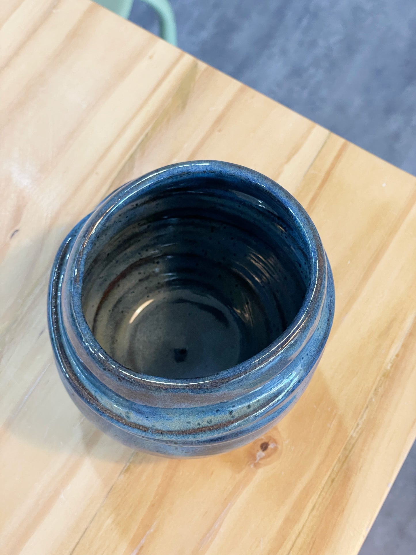 Blue Asymmetrical Vase